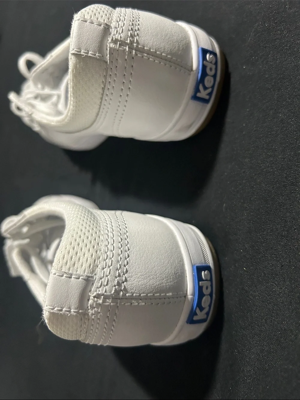 Keds White Leather Sneakers with Blue Insole